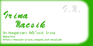 irina macsik business card